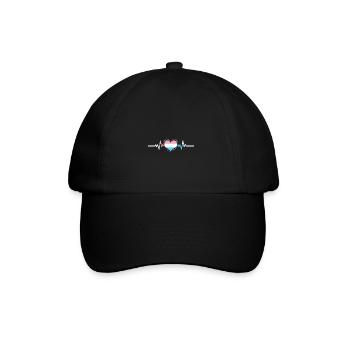 Transgender Heartbeat Trans Pride - Baseballkappe - Schwarz/Schwarz - Vorne
