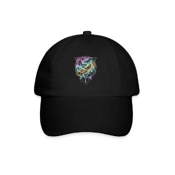 Bunte Schmetterlinge Pastel Goth - Baseballkappe - Schwarz/Schwarz - Vorne