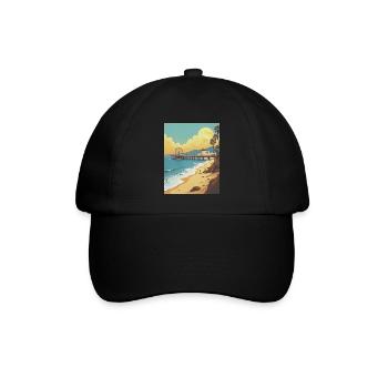 Santa Monica Vibes - Baseballkappe - Schwarz/Schwarz - Vorne