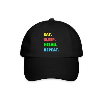 Helau Fasching Kostüm Verkleidung - Baseballkappe - Schwarz/Schwarz - Vorne