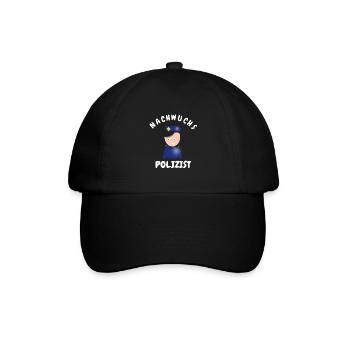 Nachwuchs Polizist - Baseballkappe - Schwarz/Schwarz - Vorne