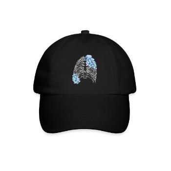 flower ribcage - Baseballkappe - Schwarz/Schwarz - Vorne