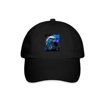 Adler Porträt - Baseballkappe - Schwarz/Schwarz - Vorne