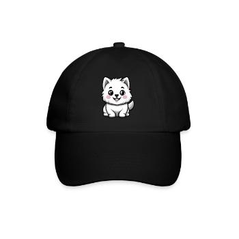 Samojede Hund Niedlich - Baseballkappe - Schwarz/Schwarz - Vorne