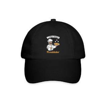 Weltbester Pizzabäcker - Baseballkappe - Schwarz/Schwarz - Vorne