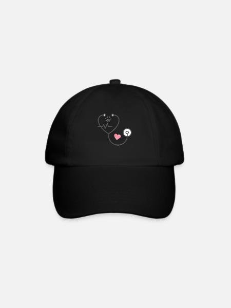 Tierarzt, Tierarzt Stethoskop. - Baseballkappe - Schwarz/Schwarz