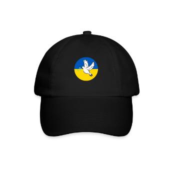Ukraine Flag with peace dove - Baseballkappe - Schwarz/Schwarz - Vorne