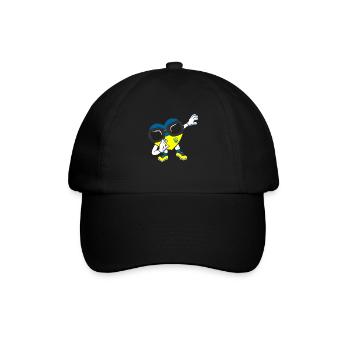 Ukraine Dabbing Heart Ukraine Flag Peace - Baseballkappe - Schwarz/Schwarz - Vorne