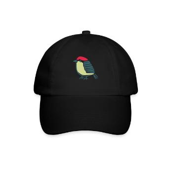 Vogel Amsel Drossel Fink Star - Baseballkappe - Schwarz/Schwarz - Vorne