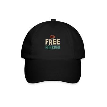 stay free forever libre slogan 403 A - Baseballkappe - Schwarz/Schwarz - Vorne
