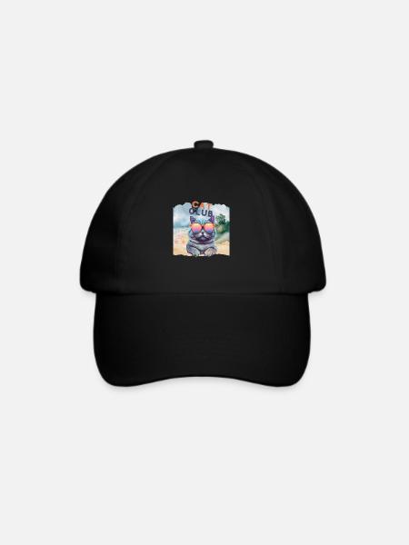 Cat Club - Baseballkappe - Schwarz/Schwarz
