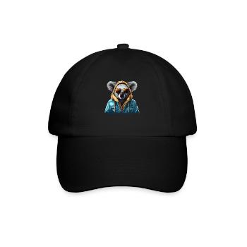 Streetstyle-Koalabär | Koala-Liebhaber - Baseballkappe - Schwarz/Schwarz - Vorne