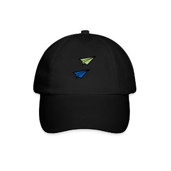 papierflieger - Baseballkappe - Schwarz/Schwarz - Vorne