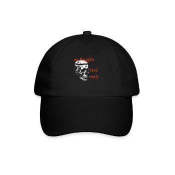 no thoughts - Baseballkappe - Schwarz/Schwarz - Vorne