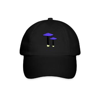 pilze 2 - Baseballkappe - Schwarz/Schwarz - Vorne