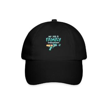 My Job Is Family Entertainment Water Fun Summer Sq - Baseballkappe - Schwarz/Schwarz - Vorne