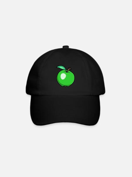Apfel - Baseballkappe - Schwarz/Schwarz