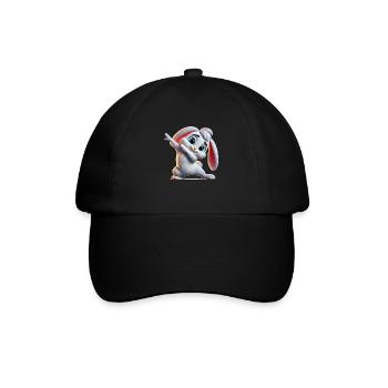 hase dabbing comic - Baseballkappe - Schwarz/Schwarz - Vorne