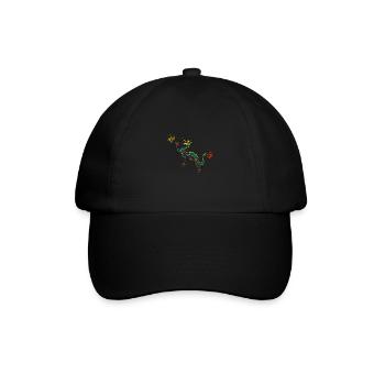 Drache Drachen - Baseballkappe - Schwarz/Schwarz - Vorne