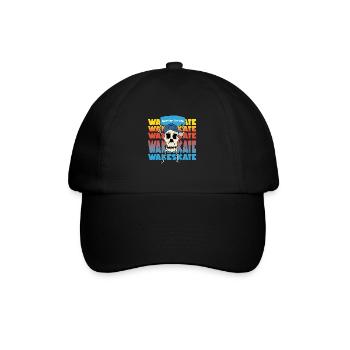 Boarder for life wakeskate Wassersport Motiv Skull - Baseballkappe - Schwarz/Schwarz - Vorne