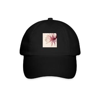 Minimalistische Blume Aquarell Beige - Baseballkappe - Schwarz/Schwarz - Vorne