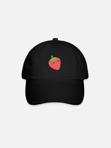 KAWAII STRAWBERRY - Baseballkappe - Schwarz/Schwarz