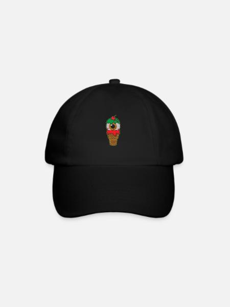 Zombie Eis mit grünem Schleim - Baseballkappe - Schwarz/Schwarz