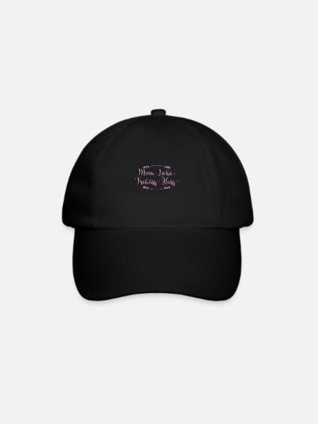 Moin Liebe - Tschüss Hass I Geschenkidee - Baseballkappe - Schwarz/Schwarz