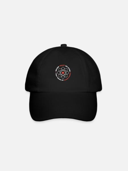 Never trust an atom - Baseballkappe - Schwarz/Schwarz