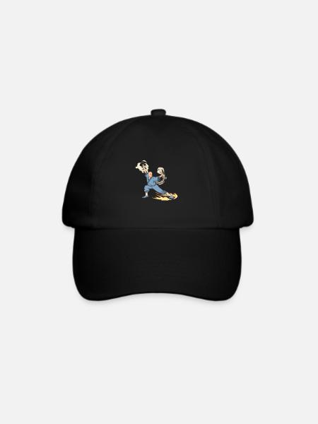 Fantasy Mönch Kämpfer Kick Tritt - Baseballkappe - Schwarz/Schwarz