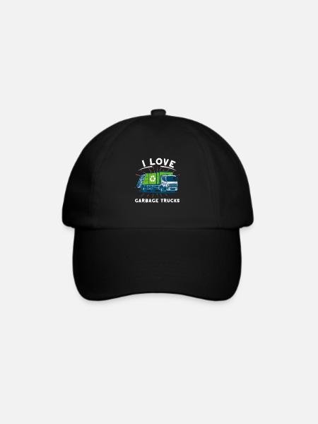 Ich Liebe Müllwagen Müllabfuhr Geschenkidee - Baseballkappe - Schwarz/Schwarz