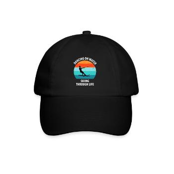 Wasserskier Wasserski Wasserskifahrer - Baseballkappe - Schwarz/Schwarz - Vorne