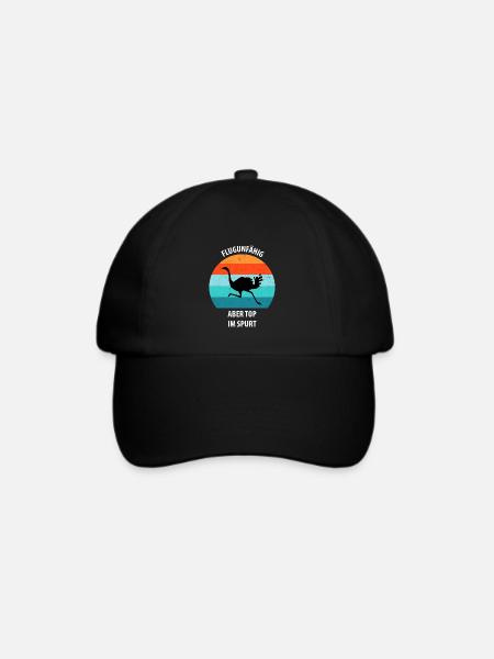 Strauß Ostrich Vogel Strauß Ornithologie - Baseballkappe - Schwarz/Schwarz
