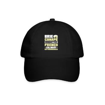Französisches Essen - Baseballkappe - Schwarz/Schwarz - Vorne