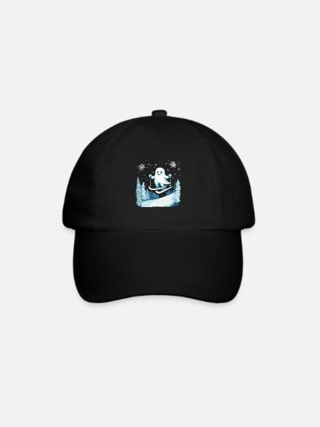 Geist Skifahrer Halloween - Baseballkappe - Schwarz/Schwarz