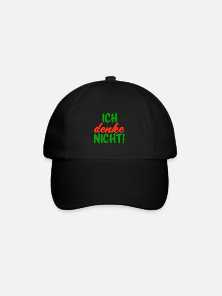 Ich denke nicht - Baseballkappe - Schwarz/Schwarz