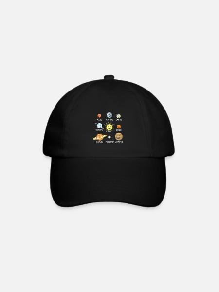 Lustiges Sonnensystem - Baseballkappe - Schwarz/Schwarz