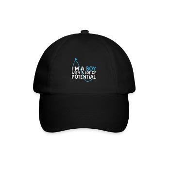 Kind Junge Jungs Geschenk - Baseballkappe - Schwarz/Schwarz - Vorne