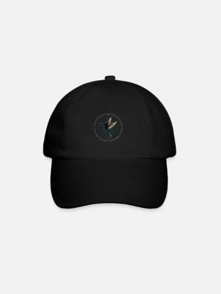 Kolibri mit Sternen - Baseballkappe - Schwarz/Schwarz