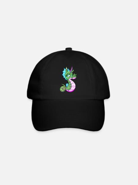 Süßes Seepferd Einhorn Seepferdchen Geschenkidee - Baseballkappe - Schwarz/Schwarz
