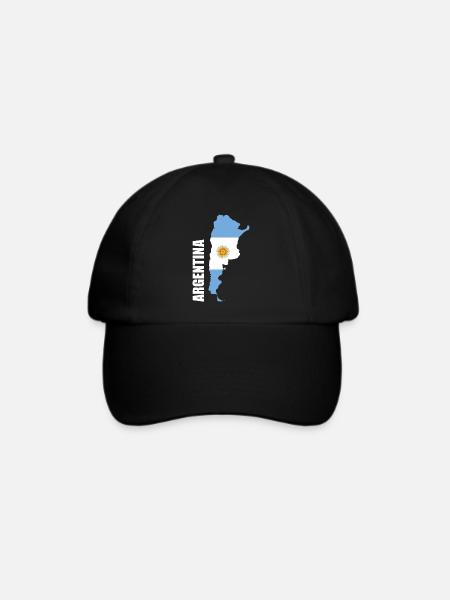Argentinien - Baseballkappe - Schwarz/Schwarz