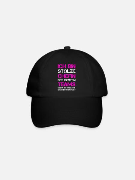 Stolze Chefin Des Besten Teams Boss Shirt Geschenk - Baseballkappe - Schwarz/Schwarz