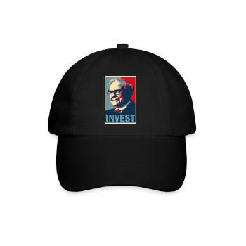 warren buffett invest II buy and hold börse - Baseballkappe - Schwarz/Schwarz - Vorne