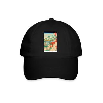 Japanische Kunst Hiroshige - Baseballkappe - Schwarz/Schwarz - Vorne