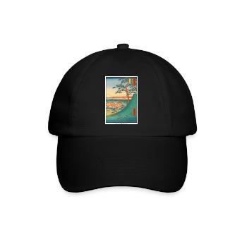 Japanische Kunst Hiroshige - Baseballkappe - Schwarz/Schwarz - Vorne