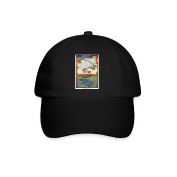Japanische Kunst Hiroshige - Baseballkappe - Schwarz/Schwarz - Vorne
