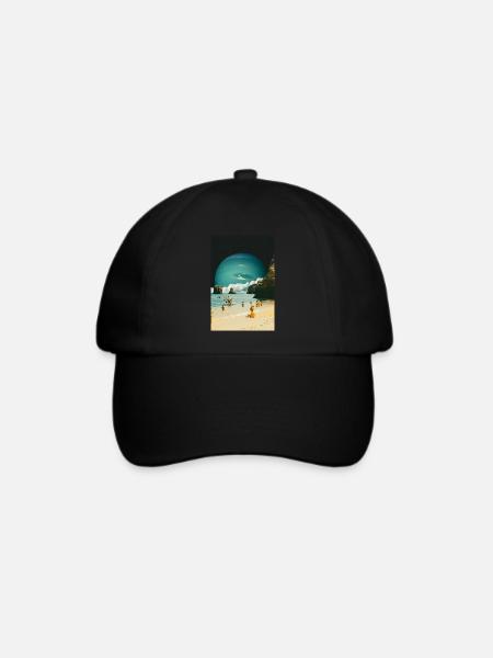 Weltraumstrand - Baseballkappe - Schwarz/Schwarz
