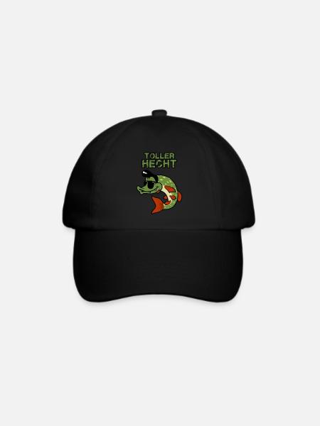 Toller Hecht Angeln Raubfisch - Baseballkappe - Schwarz/Schwarz