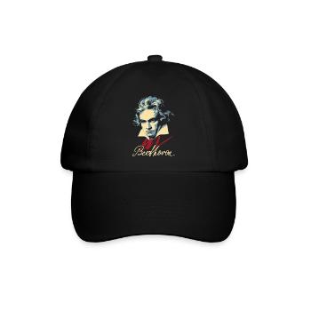 Beethoven (dunkel) - Baseballkappe - Schwarz/Schwarz - Vorne
