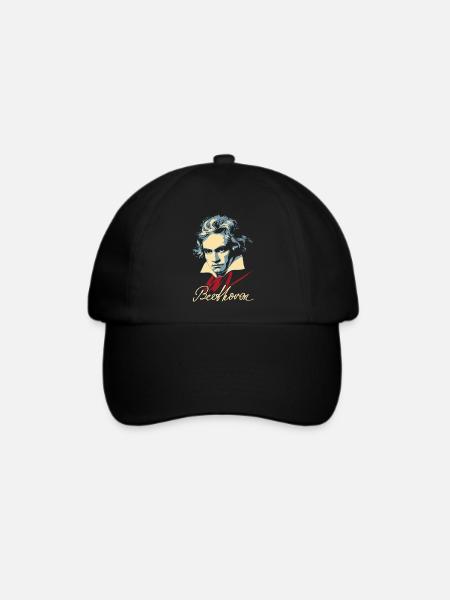 Beethoven (dunkel) - Baseballkappe - Schwarz/Schwarz